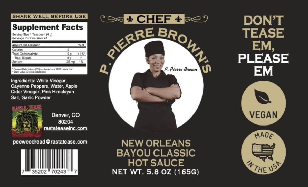 Bayou Classic Hot Sauce label